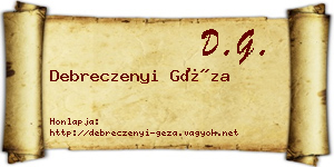 Debreczenyi Géza névjegykártya