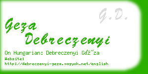 geza debreczenyi business card